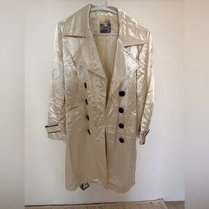 Wilsons Leather Shimmering Cream Trench Coat